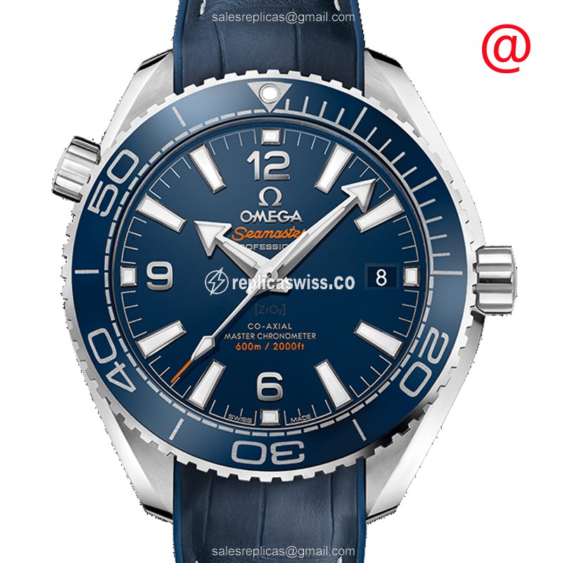 Omega Seamaster 215.33.40.20.03.001 Replica | Automatic Movement, Blue Dial & Alligator Strap Watch