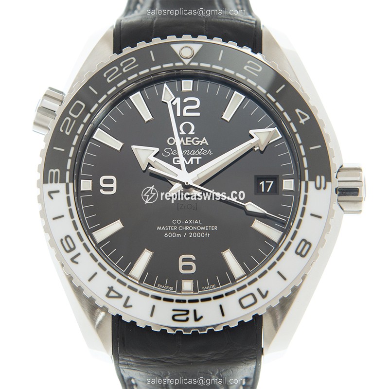 Omega Seamaster 215.33.44.22.01.001 | Black Dial, Leather Strap Replica Watch with Automatic
