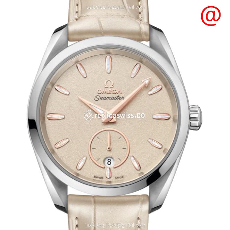Omega Seamaster 220.13.38.20.09.001 Replica: Automatic Movement, Gray Dial, Alligator Strap Watch