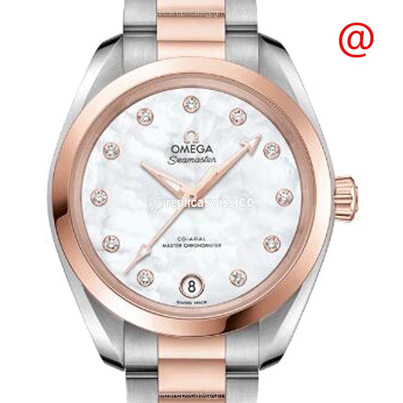 Omega SEAMASTER 220.20.34.20.55.001 Replica | Automatic Movement, 18kt White Dial & Gold Steel Case