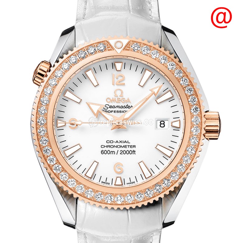 Omega Seamaster 222.28.42.20.04.001 Replica, Automatic Movement, White Dial & 18kt Rose Gold Case