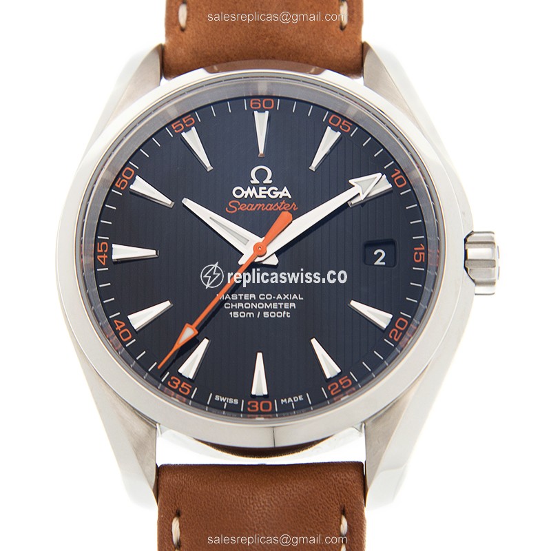 Omega Seamaster 231.12.42.21.01.002 Replica | Automatic Movement, Black Dial, Leather Strap Watch
