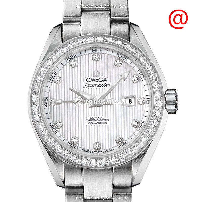 Omega Seamaster 231.15.34.20.55.001 Replica | Automatic Movement | White Dial & Diamond Bezels Watch