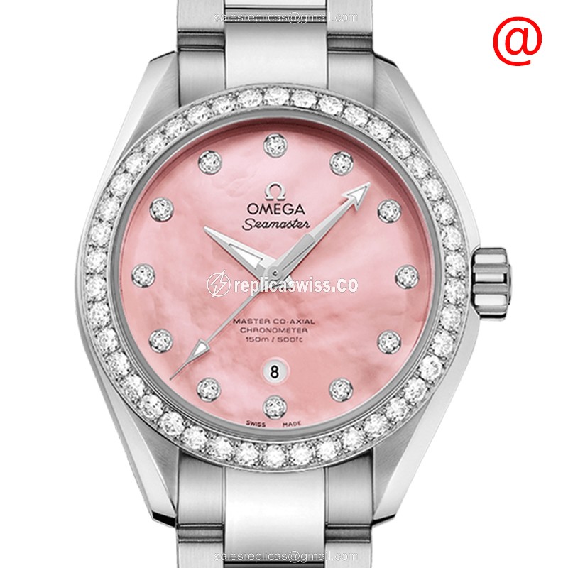 Omega Seamaster 231.15.34.20.57.003 Replica in Stainless Steel & Pink Dial, Automatic Movement Watch