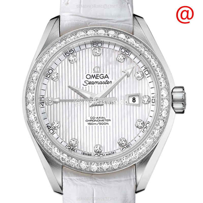 Omega Seamaster 231.18.34.20.55.001 Replica, Automatic Movement, White Dial & Diamond Case Watch