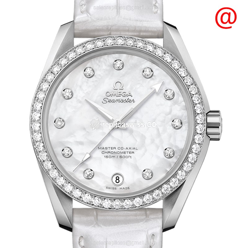 Omega Seamaster 231.18.39.21.55.001 Replica, Automatic Movement, White Dial & Diamond Bezels Watch