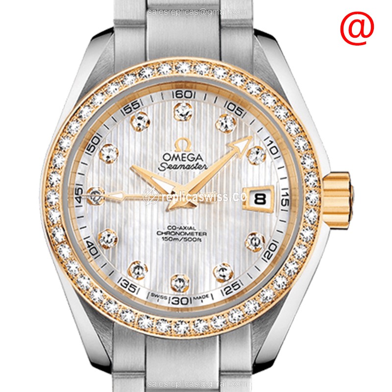 Omega Seamaster 231.25.30.20.55.004 Replica in 18kt Gold & White Dial, Automatic Movement Watch