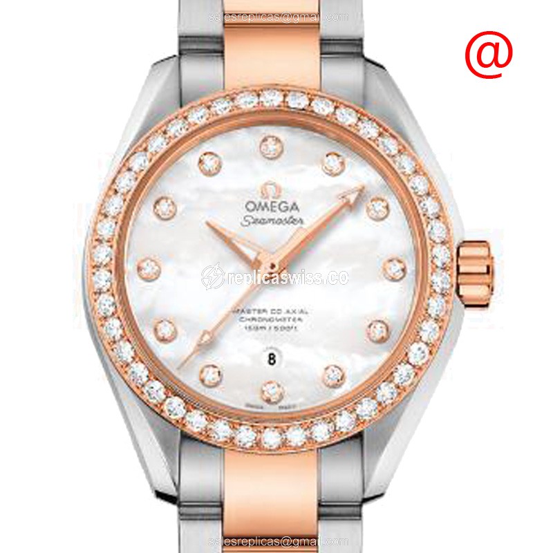 Omega Seamaster 231.25.34.20.55.005 Replica | Automatic Movement, 18kt White Gold & Diamond Bezel