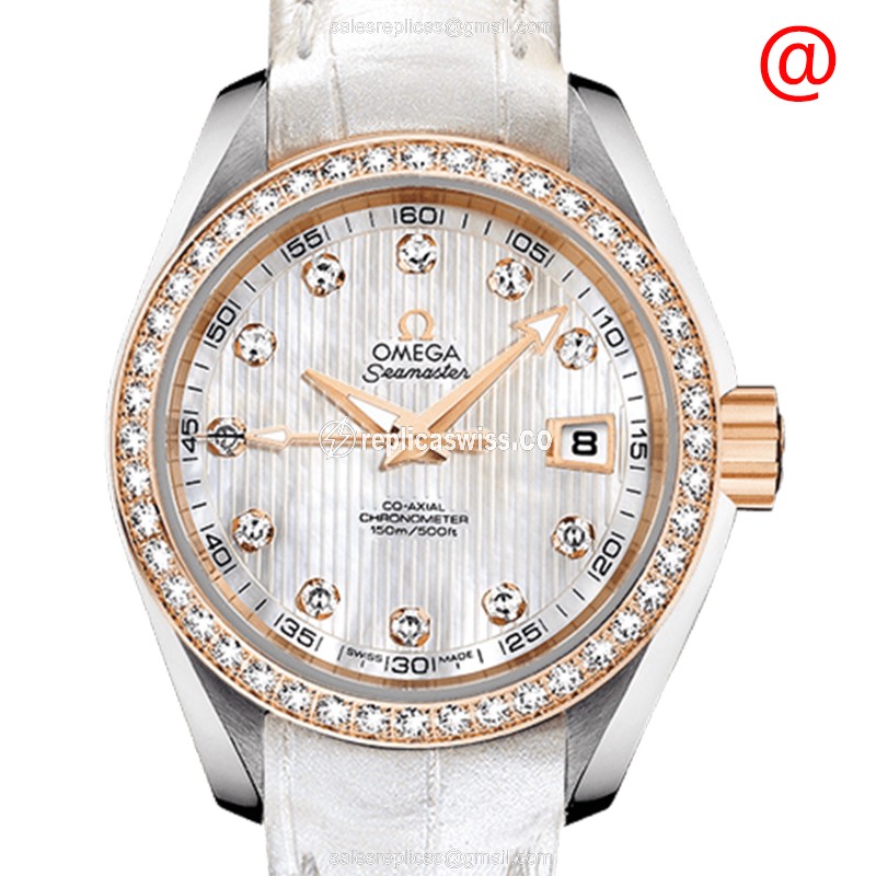 Omega Seamaster 231.28.30.20.55.001 Replica | Automatic, 18kt Rose Gold, Silver Dial & Diamond