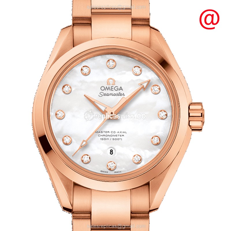 Omega Seamaster 231.50.34.20.55.001: Automatic Gold Dial Rose Gold Case, 18kt Precision Watch