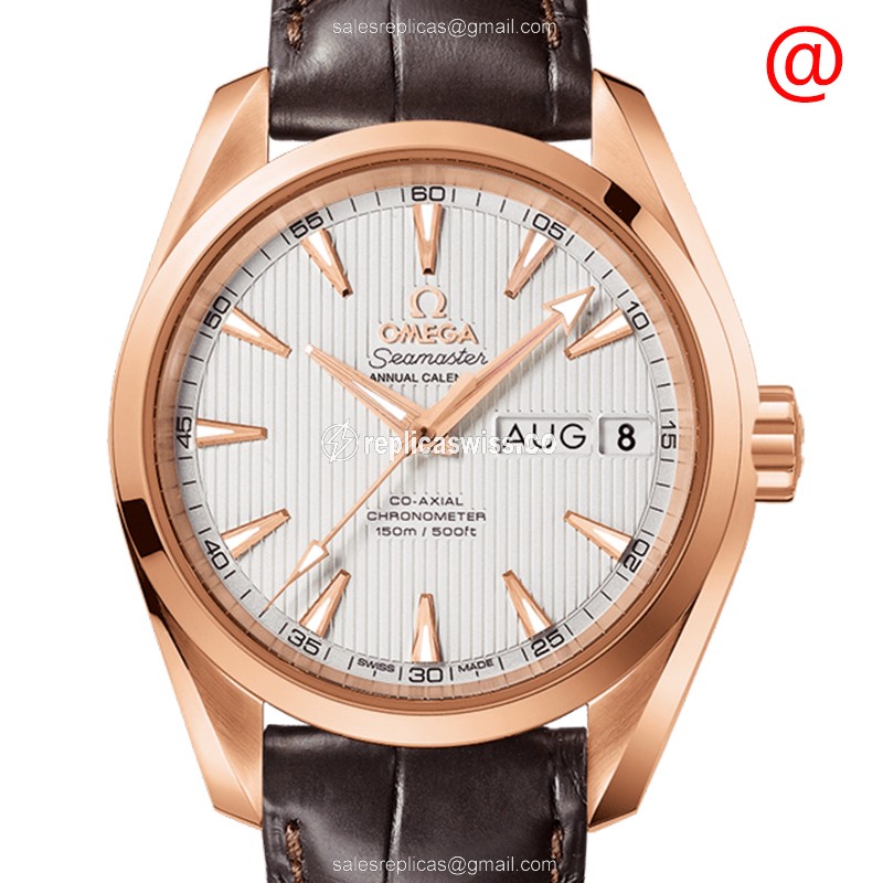 Omega Seamaster 231.53.39.22.02.001 Replica | Automatic | Silver Dial, Brown Leather Strap Watch