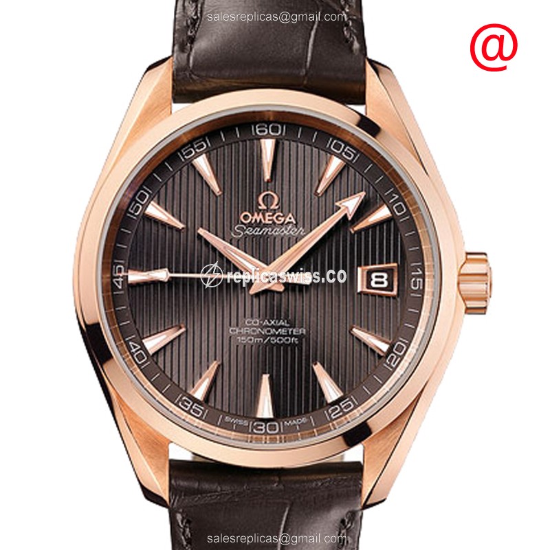 Omega Seamaster 231.53.42.21.06.001 — Automatic Movement, 18kt Gold Case, Brown Dial & Alligator