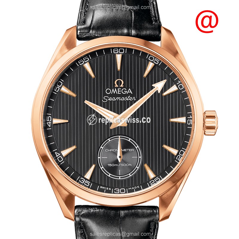 Omega Seamaster 231.53.49.10.06.001 Manual Wind, Gray Dial, 18kt Gold Case & Leather Strap Watch