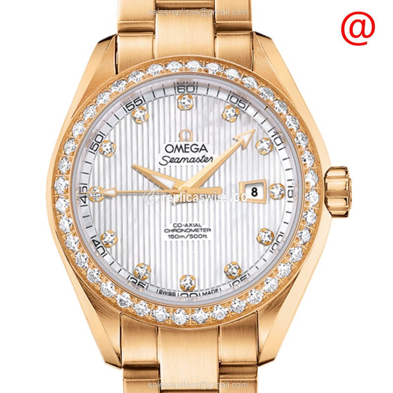 Omega Seamaster 231.55.34.20.55.001 Replica | Automatic Movement, White Dial, 18kt Gold Bezel Watch
