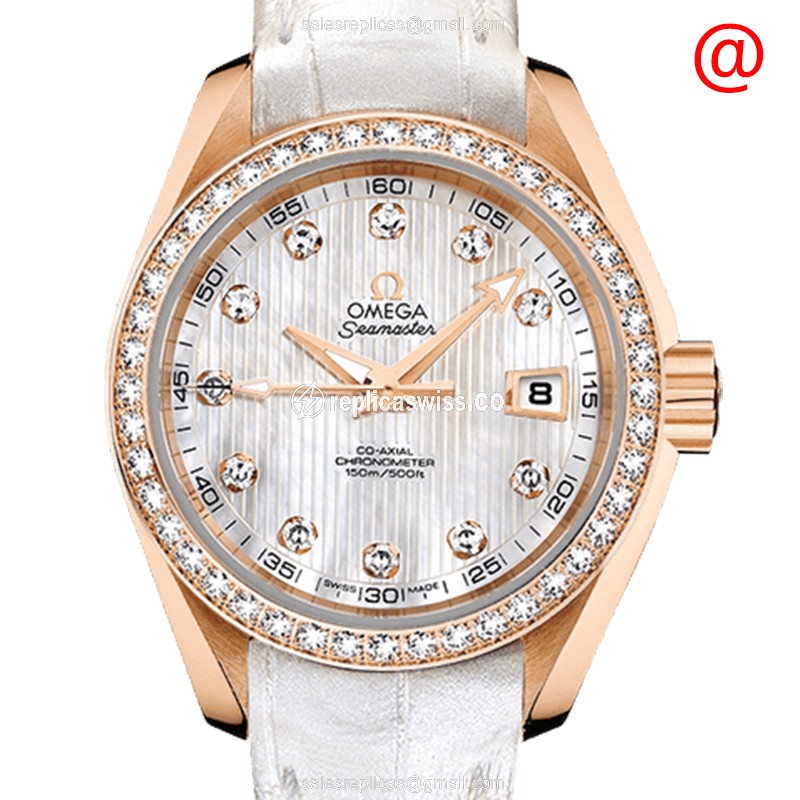 Omega Seamaster 231.58.30.20.55.001 | Automatic Movement, 18kt Rose Gold Case, White Leather Strap