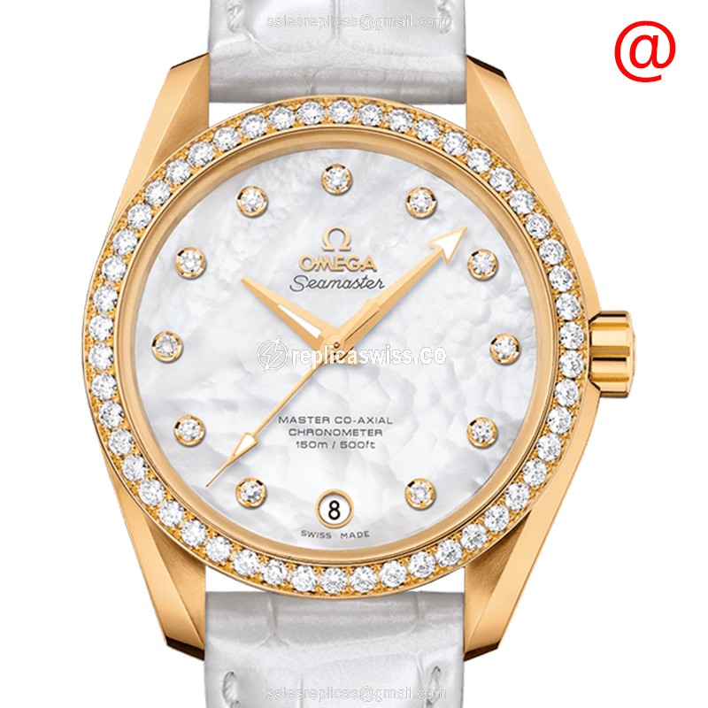 Omega Seamaster 231.58.39.21.55.002 Replica, Automatic Movement, White Dial & 18kt Gold Case Watch
