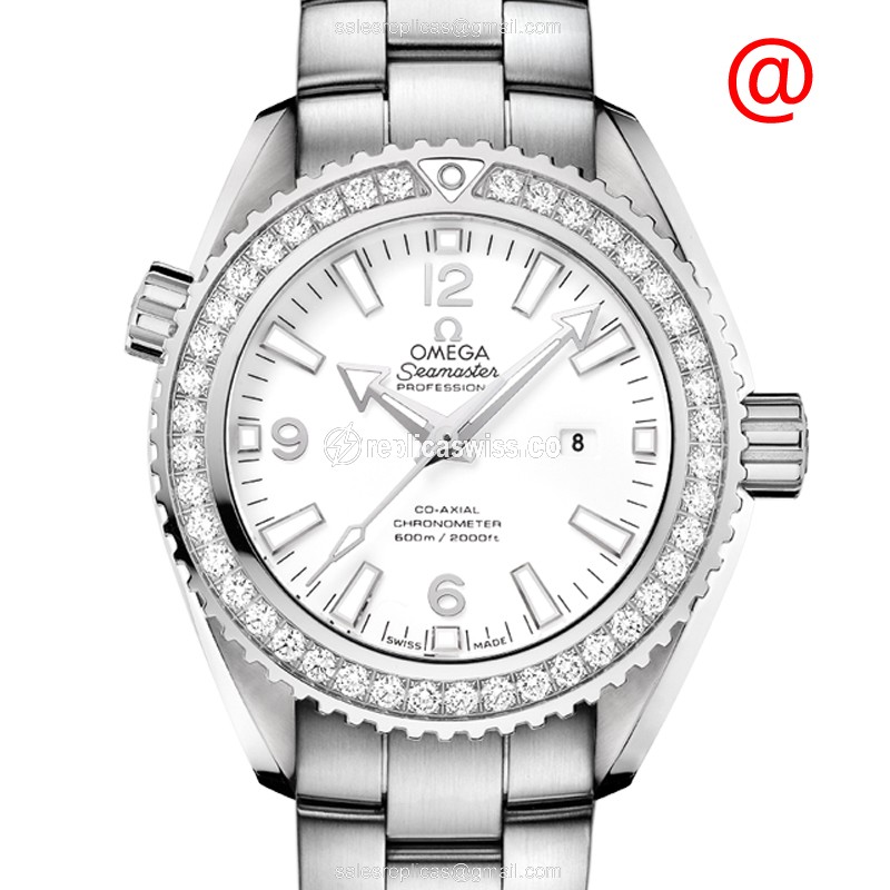 Omega Seamaster 232.15.38.20.04.001 — Automatic White Dial & Stainless Steel with Diamond Bezels