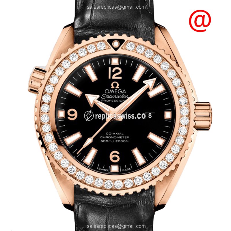 Omega Seamaster 232.58.38.20.01.001 Replica, Automatic Movement, 18kt Rose Gold Case, Black Dial &