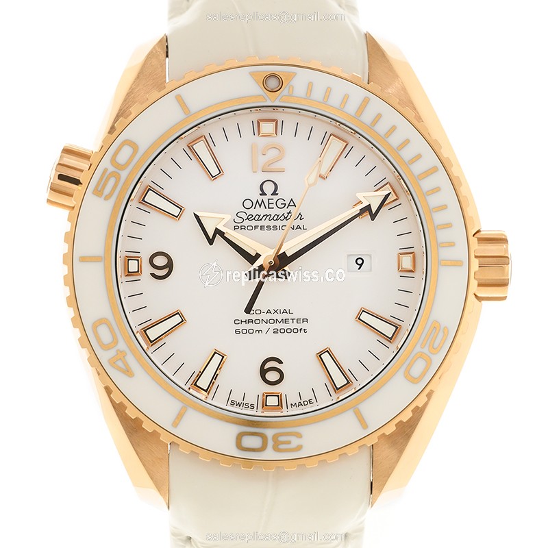 Omega Seamaster 232.63.38.20.04.001 Replica: Automatic Movement, White Dial, 18kt Rose Gold Case