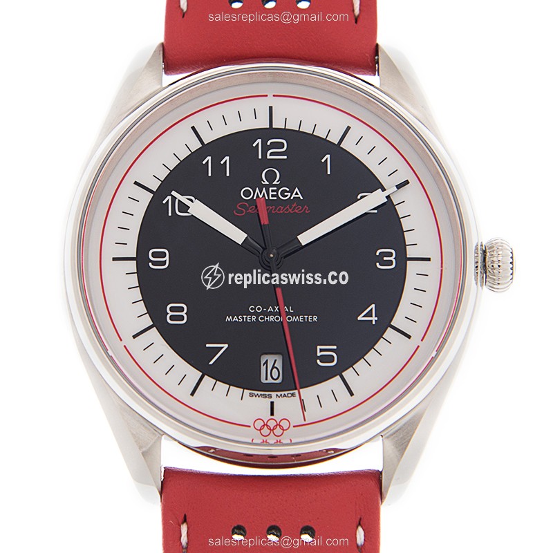 Omega Seamaster 522.32.40.20.01.004 Automatic Replica | Black Dial & Leather Strap Watch
