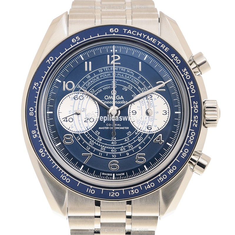 Omega SPEEDMASTER 329.30.43.51.03.001 Manual Wind Replica, Blue Dial & Stainless Steel Case Watch
