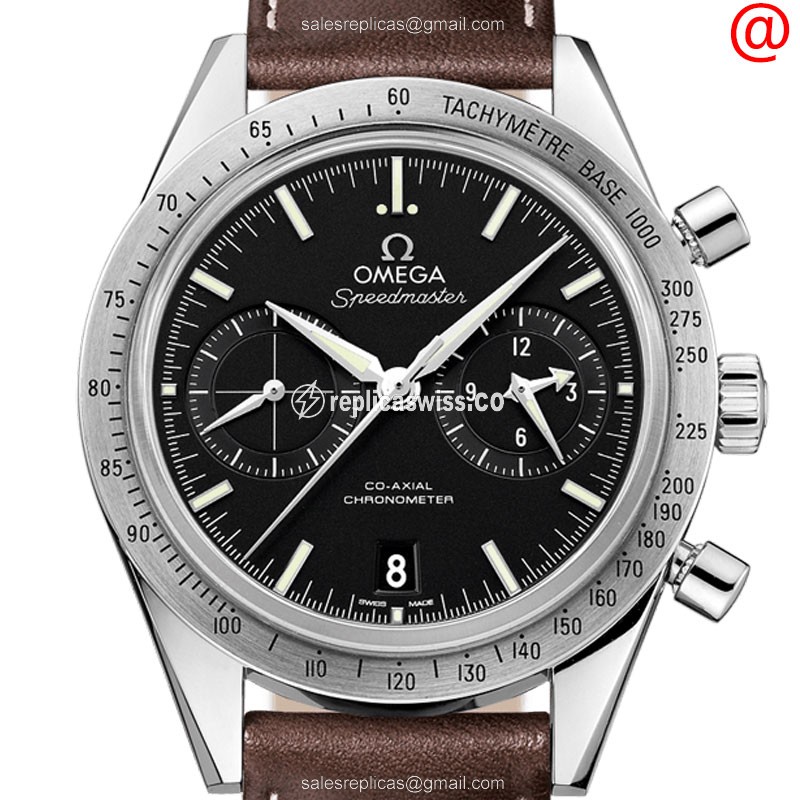 Omega Speedmaster 331.12.42.51.01.001 Replica, Automatic Movement, Black Dial & Leather Strap Watch