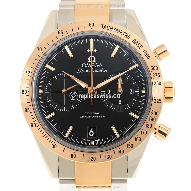 Omega Speedmaster 331.20.42.51.01.002 | Automatic, 18kt Gold & Steel Case, Black Dial Watch