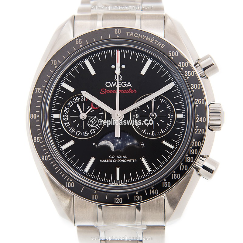 Omega Speedmaster Replica in Black Dial & Stainless Steel, Automatic Movement Watch