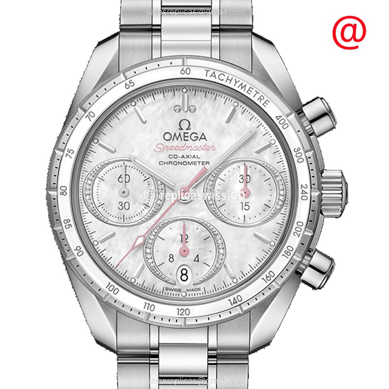 Omega Speedmaster Replica in Stainless Steel Case with Automatic Movement White Dial Watch
