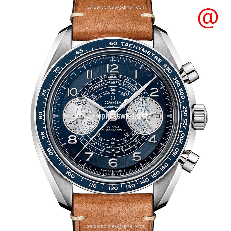 Omega Speedmaster Replica with Blue Dial & Steel Case, Manual Wind Movement Watch