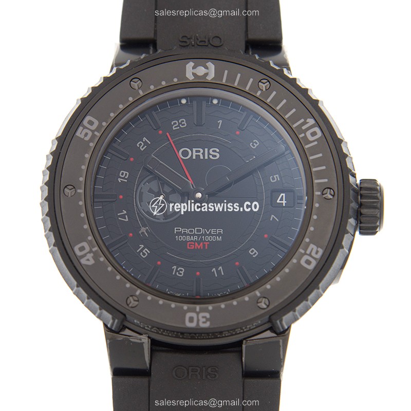 Oris 01 748 7748 7784-SET Dive Replica, Automatic Titanium Case, Black Dial & Rubber Strap Watch