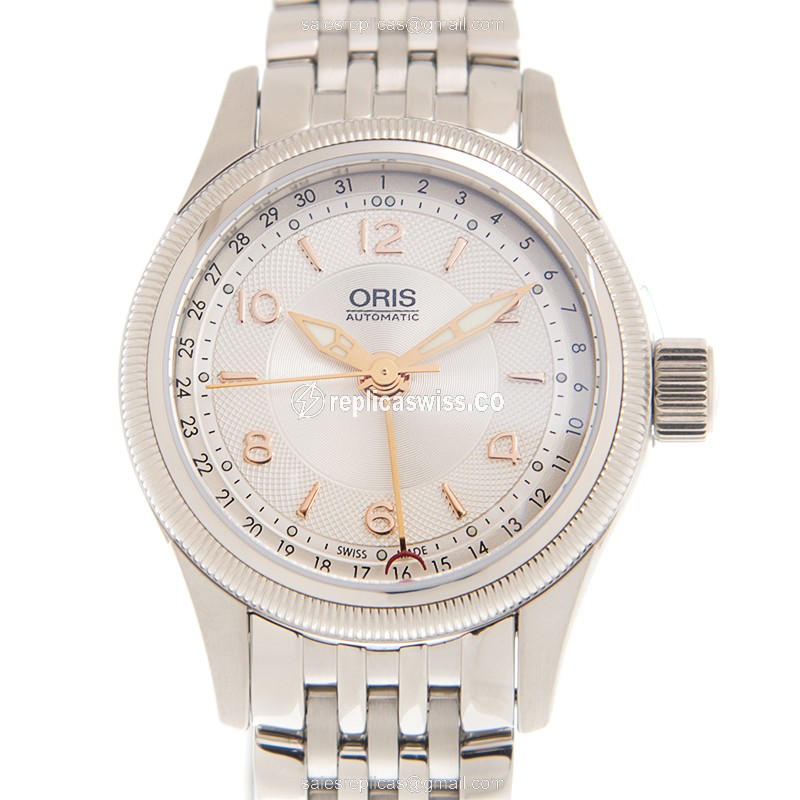 Oris 594 7680 4031 Aviation Replica in Stainless Steel | Automatic Movement, Silver Dial Watch