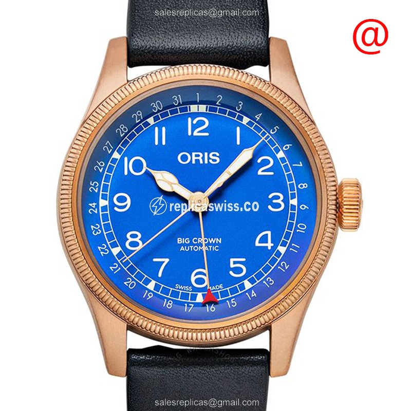 Oris 754 Big Crown Replica Watch | Automatic Movement | Blue Dial | Leather Strap