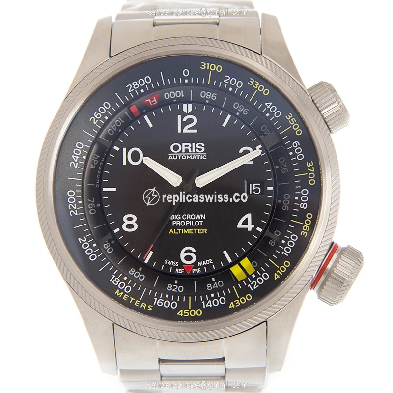 Oris 7705 Aviation Replica Watch | Automatic Movement | Black Dial, Stainless Steel Case