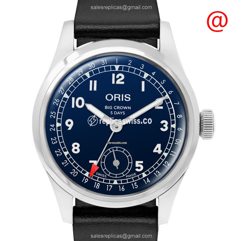 Oris Big Crown 403 Replica in Blue Dial & Stainless Steel, Automatic Movement & Cowhide Strap Watch