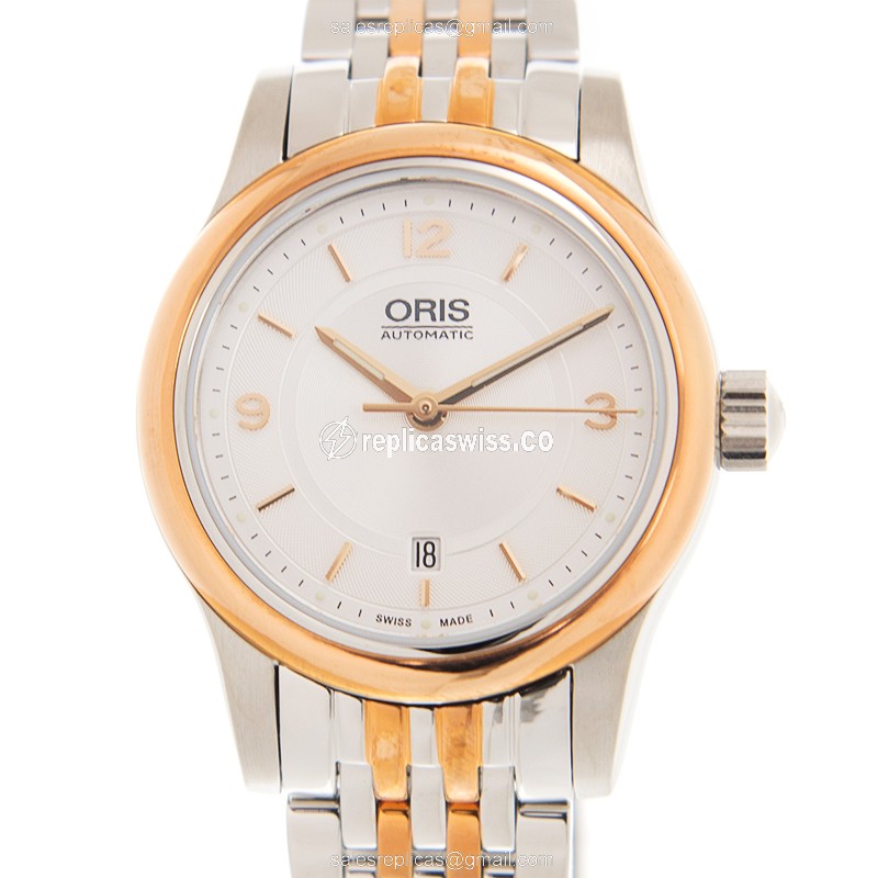 Oris Classic Date 561 Replica in Stainless Steel & Gold Plated, Automatic Movement & White Dial