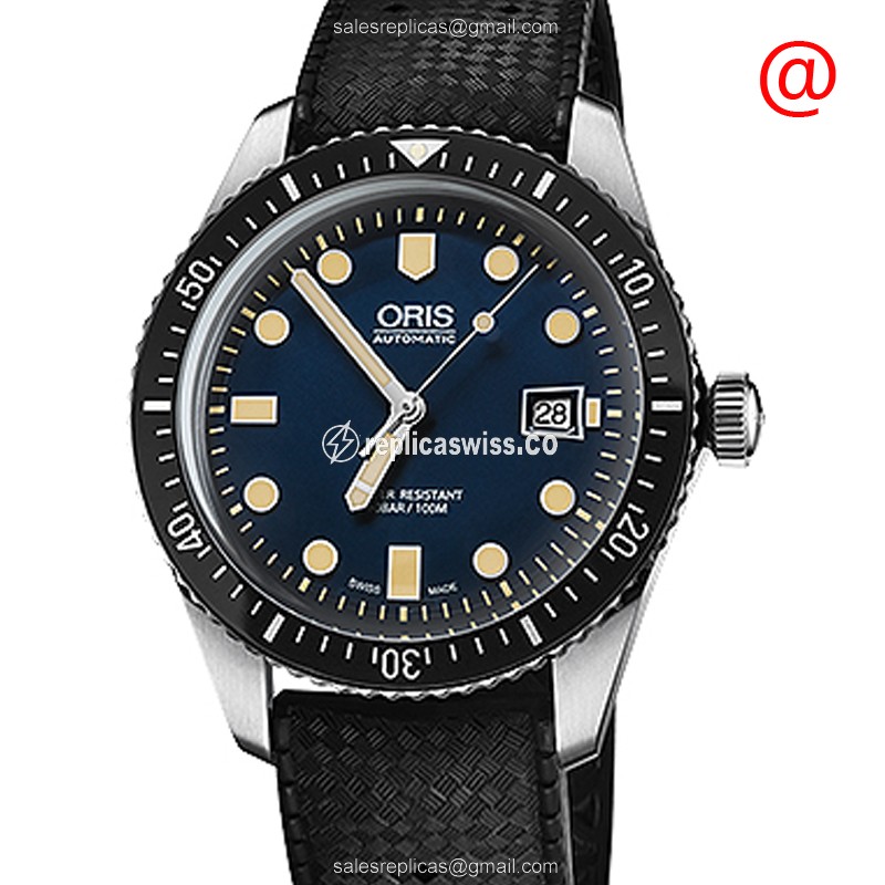 Oris Divers 7720-07 Automatic Replica | Blue Dial, Steel Case | Canvas Strap Watch