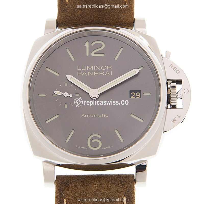 Panerai LUMINOR DUE Replica with Automatic Movement & Stainless Steel Case, Elegant Gray Dial Watch