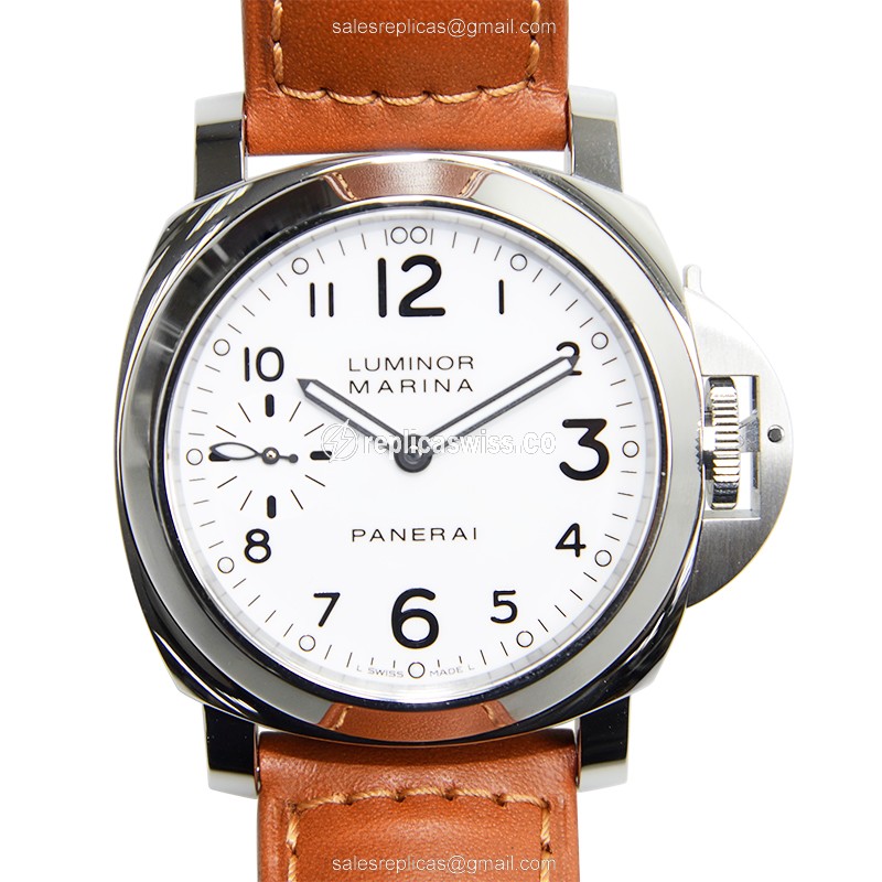 Panerai LUMINOR PAM00113 Replica, Manual Wind, Stainless Steel Case, White Dial Watch