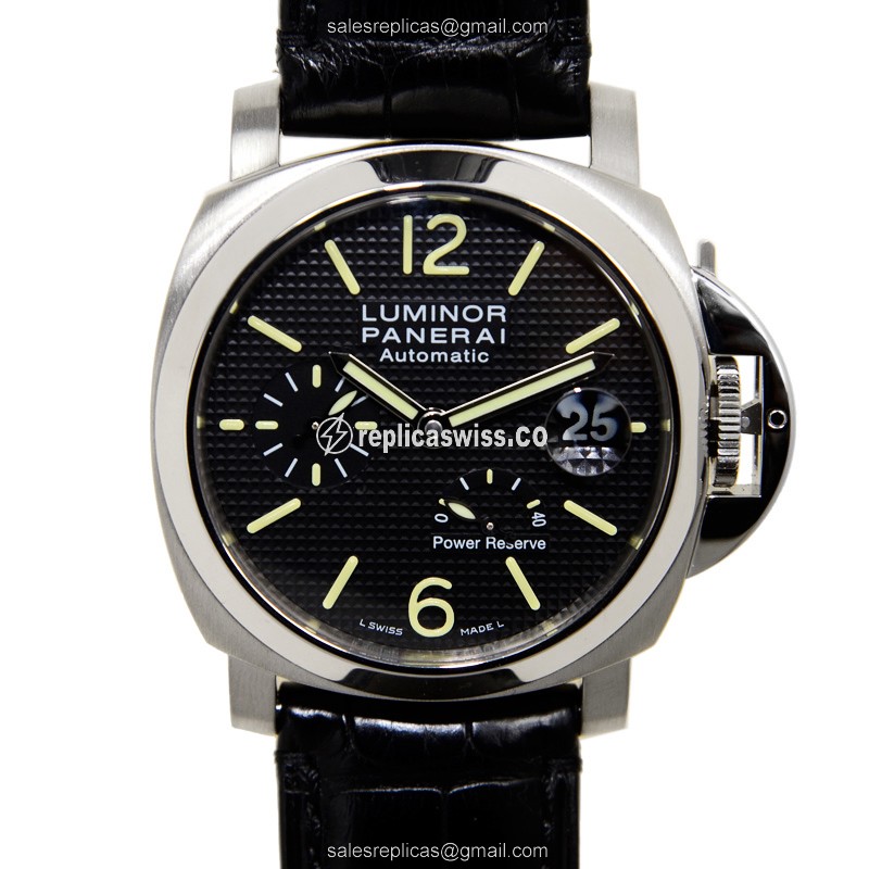 Panerai LUMINOR PAM00241 Black Dial Automatic Steel Case Alligator Strap Sapphire Crystal Watch