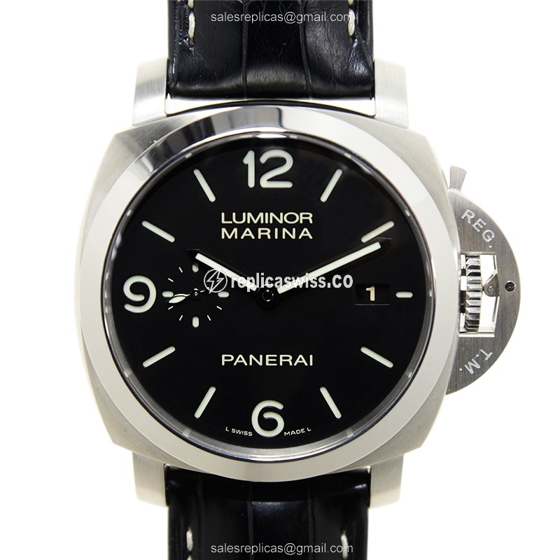 Panerai LUMINOR PAM00312 Replica | Automatic Movement | Black Dial & Alligator Strap Watch