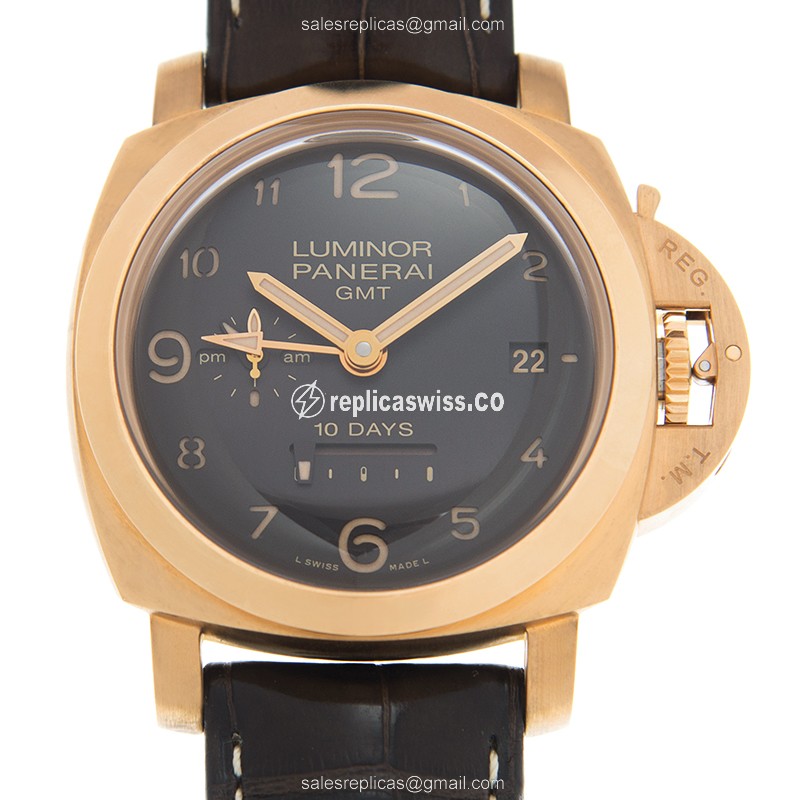 Panerai LUMINOR PAM00487 Replica | Automatic Movement, 18kt Gold Case | Elegant Brown Dial Watch