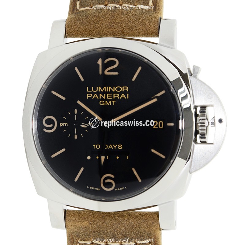 Panerai LUMINOR PAM00533 Replica, Automatic Movement, Black Dial, Brown Cowhide Strap Watch
