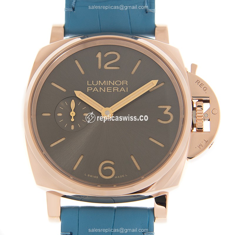 Panerai LUMINOR PAM00677 Replica | Manual Wind | 18kt Gold Case | Dark Grey Dial Watch