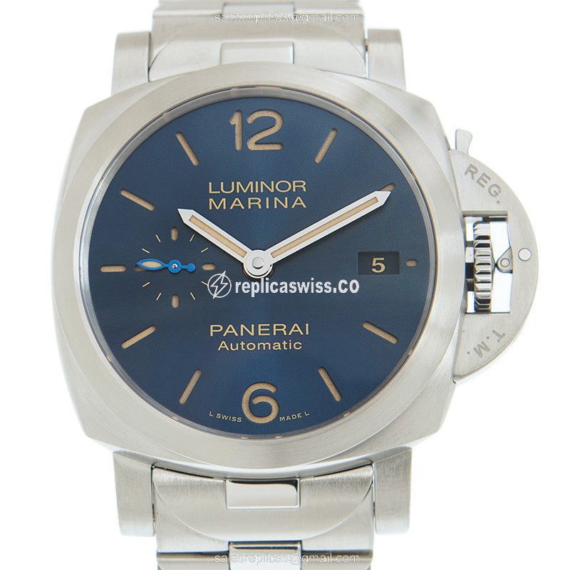 Panerai LUMINOR PAM01028 Replica, Automatic Movement, Blue Dial, Stainless Steel Case Watch