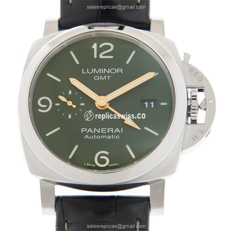 Panerai LUMINOR PAM01056 Replica | Automatic Movement | Green Dial & Alligator Strap Watch
