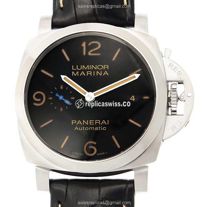 Panerai LUMINOR PAM01312 Replica | Automatic Movement | Black Dial & Alligator Strap Watch