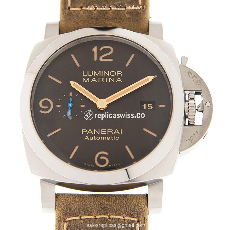 Panerai LUMINOR PAM01351 Replica, Automatic Movement, Brown Dial & Titanium Case Watch