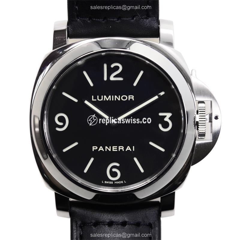 Panerai PAM00112 LUMINOR Manual Wind Steel Case Black Dial Sapphire Crystal Replica Watch
