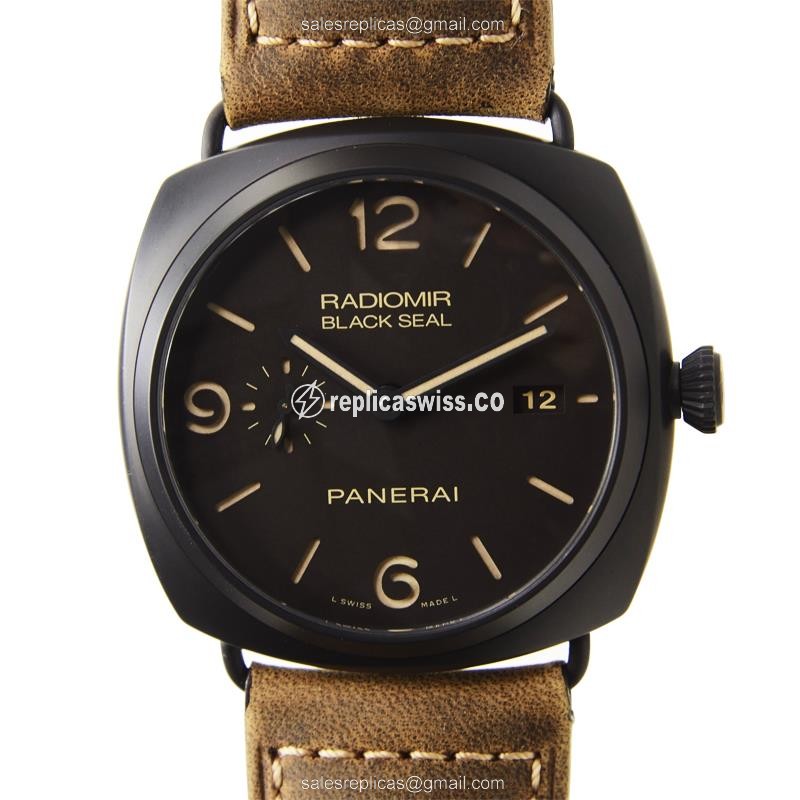 Panerai PAM00505 RADIOMIR — Automatic Mechanism, Brown Ceramics Case, Elegant Brown Cowhide Strap